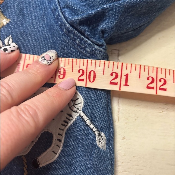 Vintage Dress Barn Appliqued Jungle Animals Denim Zip Jacket Size Small Zebra - Picture 4 of 7